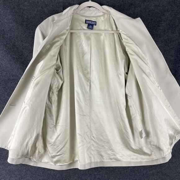 Vintage Lands End Jacket Womens 16 Beige Made In USA Minimal Classic Preppy - Picture 4 of 14
